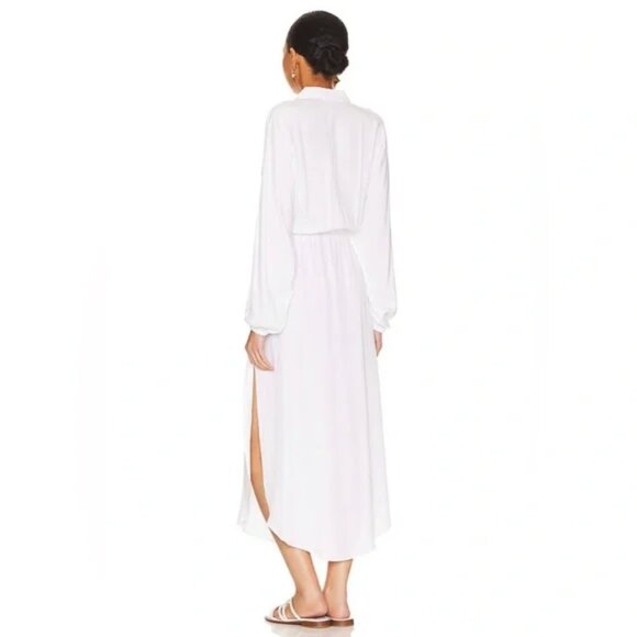L*SPACE Logan Shirt Dress | Size M | NWT | White Collared Button Down - Picture 2 of 3